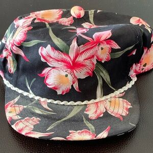 Vintage Rare No Embroidery Snapback Hat Cap Floral Rope San Sun 90s Tropical